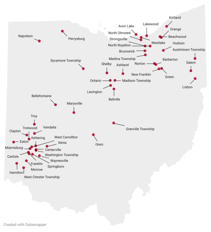 Local Ohio Moratoriums Cannabis Map